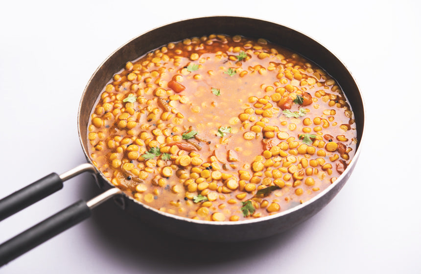 Curried Sprouted Chickpea Soup