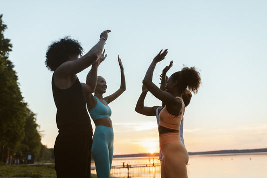 Girls-high-fiving-after-exercise