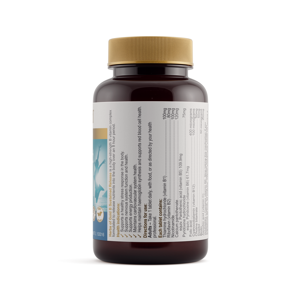 Ingredients panel for Herbs of Gold B Sustained Release 60 tablets