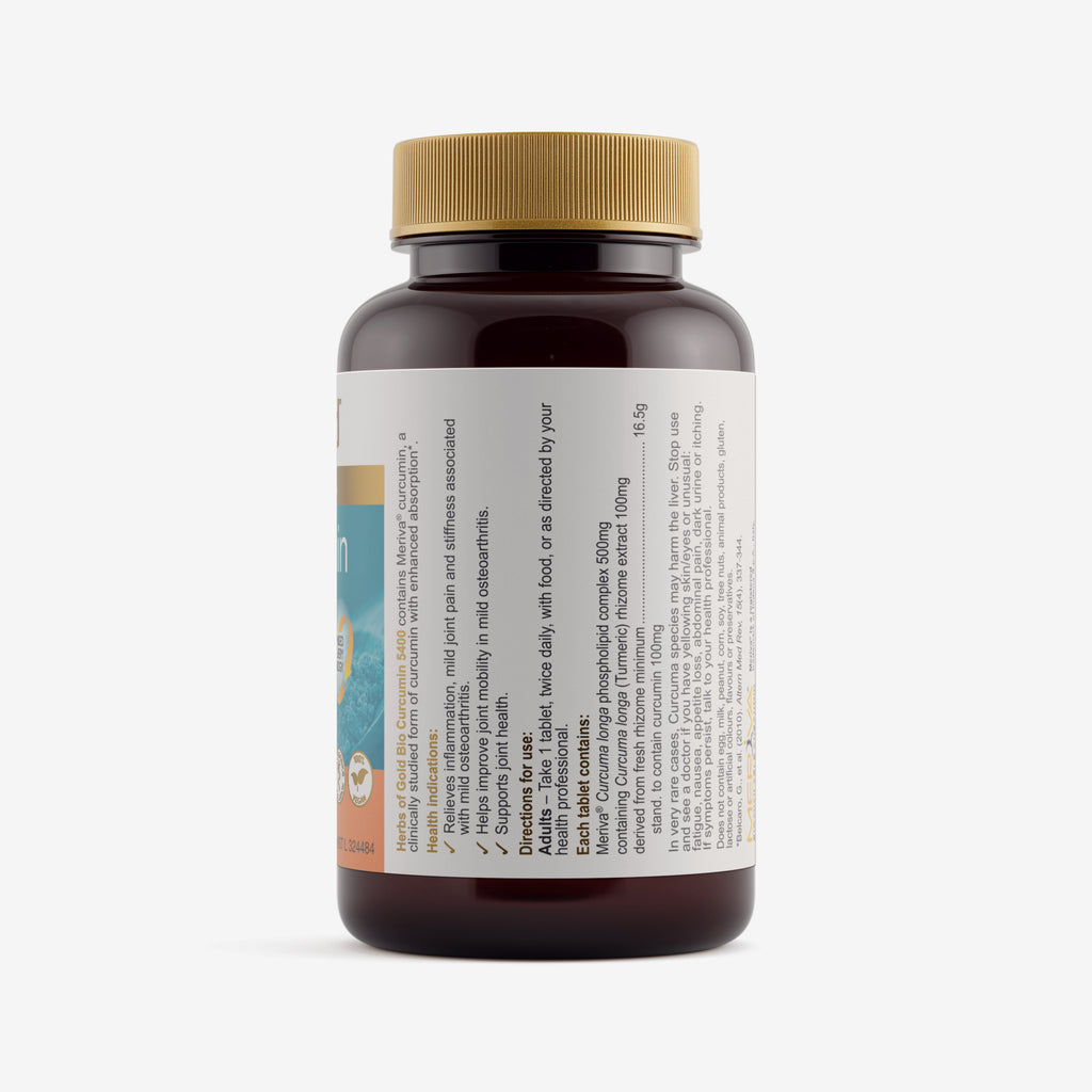 Ingredients panel for Herbs of Gold Bio Curcumin 5400 60 tablets