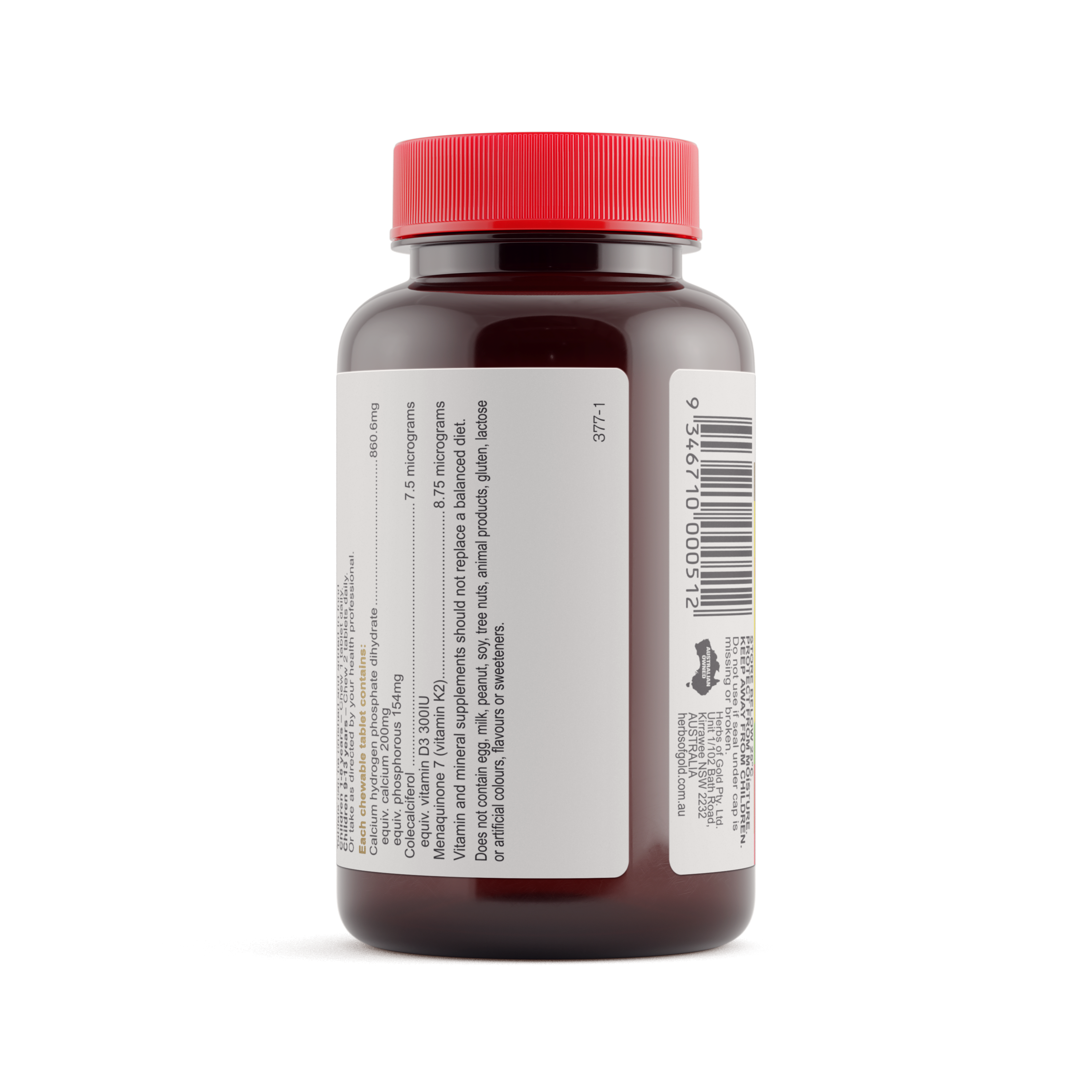 Warnings for Herbs of Gold Children's Calci Care (Chewable) 60 tablets