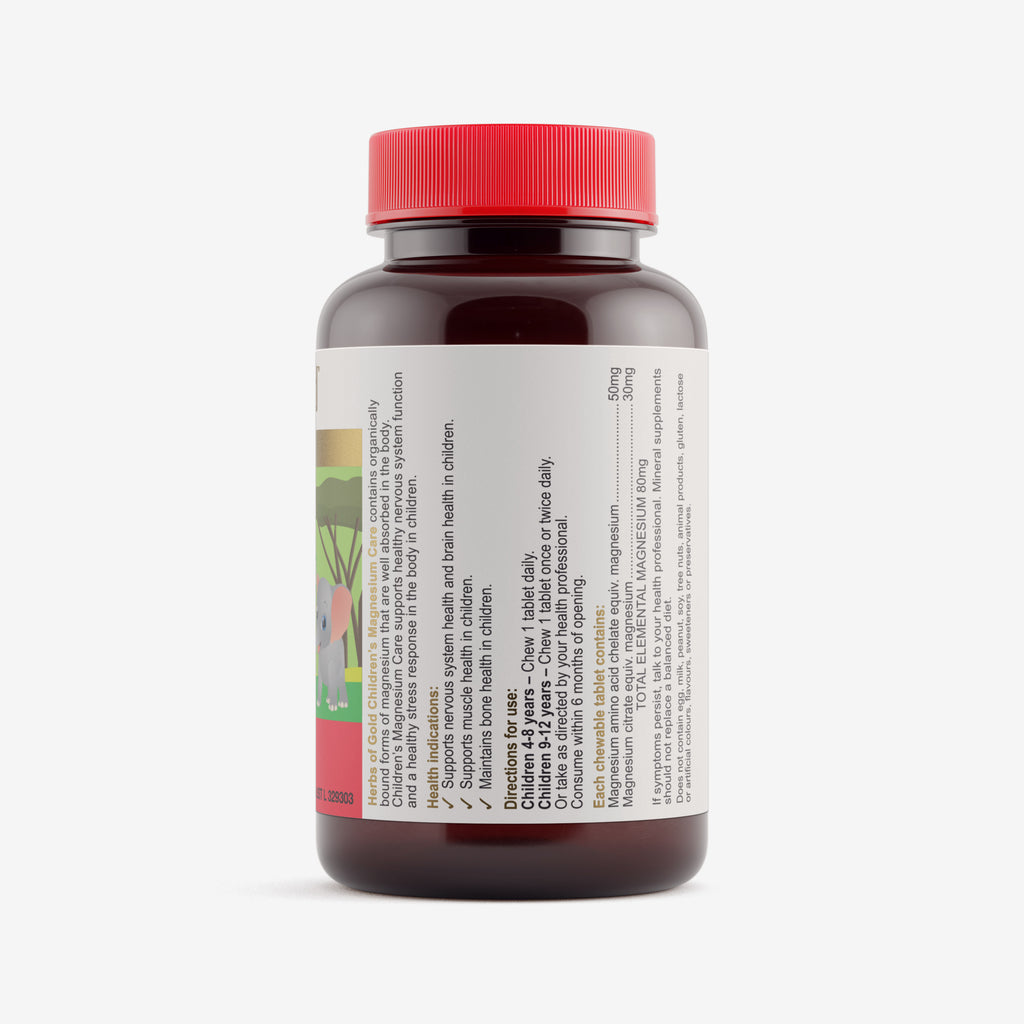 Ingredients panel for Herbs of Gold Children's Magnesium Care (Chewable) 60 tablets