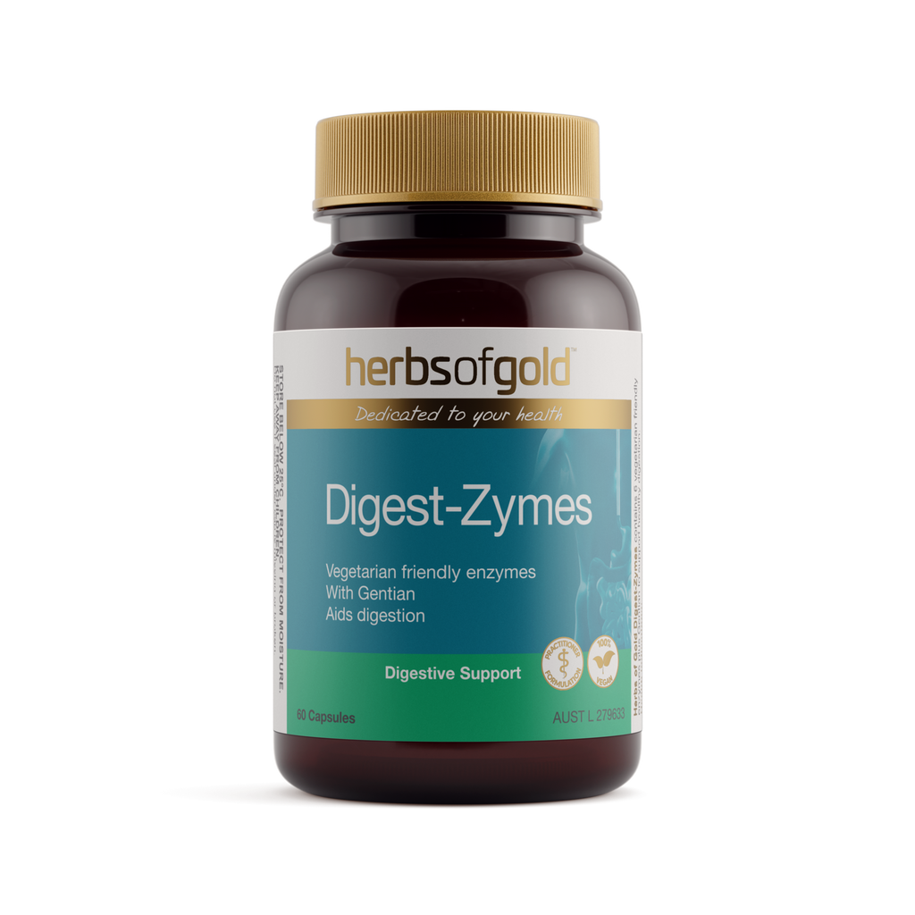 Front view of Herbs of Gold Digest-Zymes 60 capsules