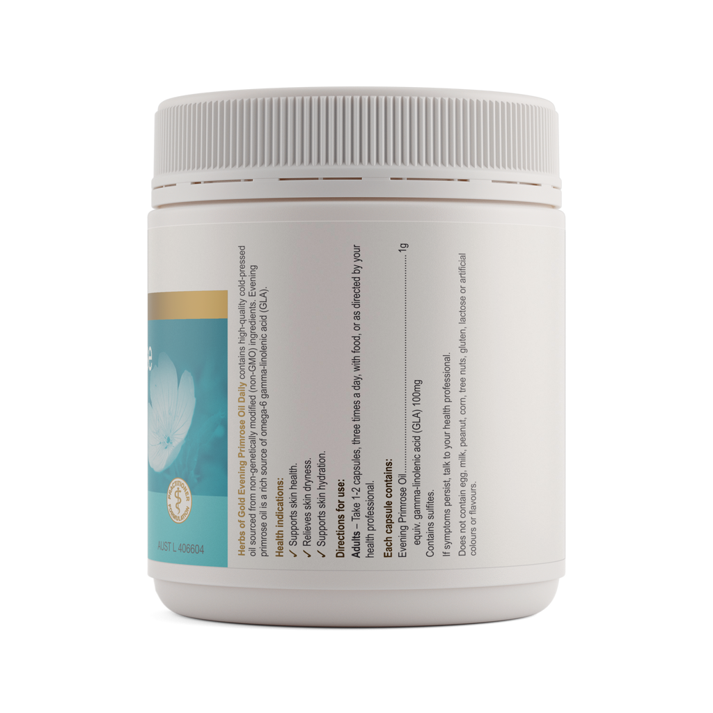 Ingredients panel for Herbs of Gold Evening Primrose Oil Daily 200 capsules