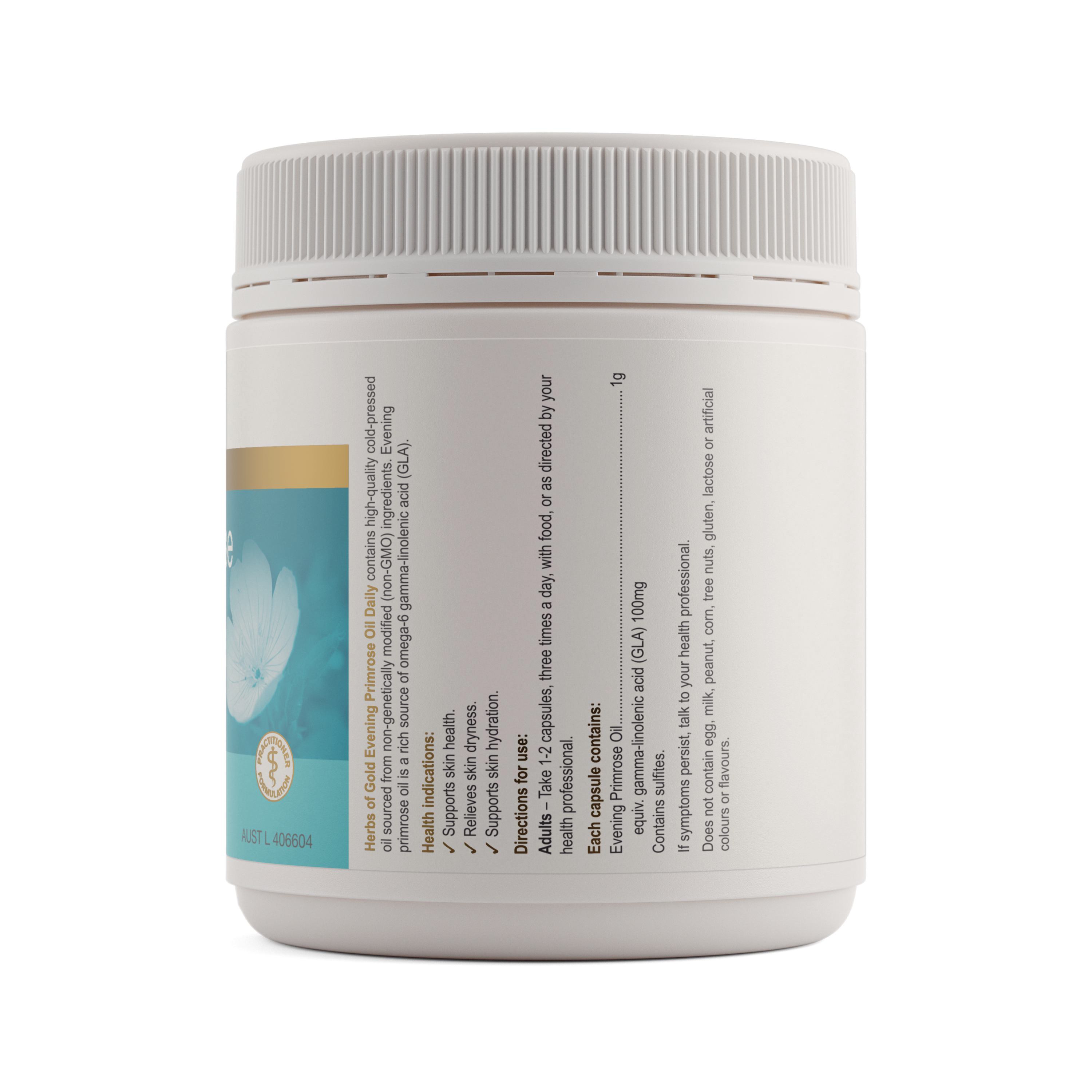 Ingredients panel for Herbs of Gold Evening Primrose Oil Daily 200 capsules