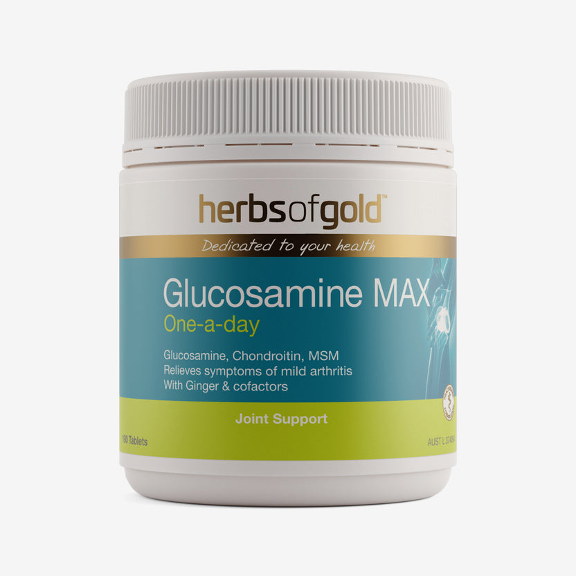 Front view of Herbs of Gold Glucosamine Max 180 tablets