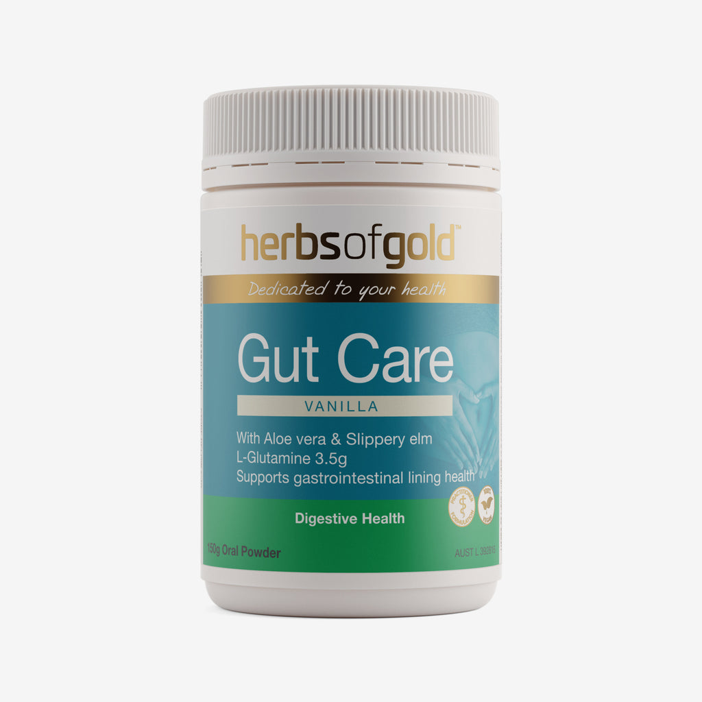 Front view of Herbs of Gold Gut Care 150g