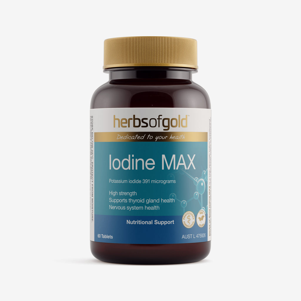 Front view of Herbs of Gold Iodine Max 60 tablets