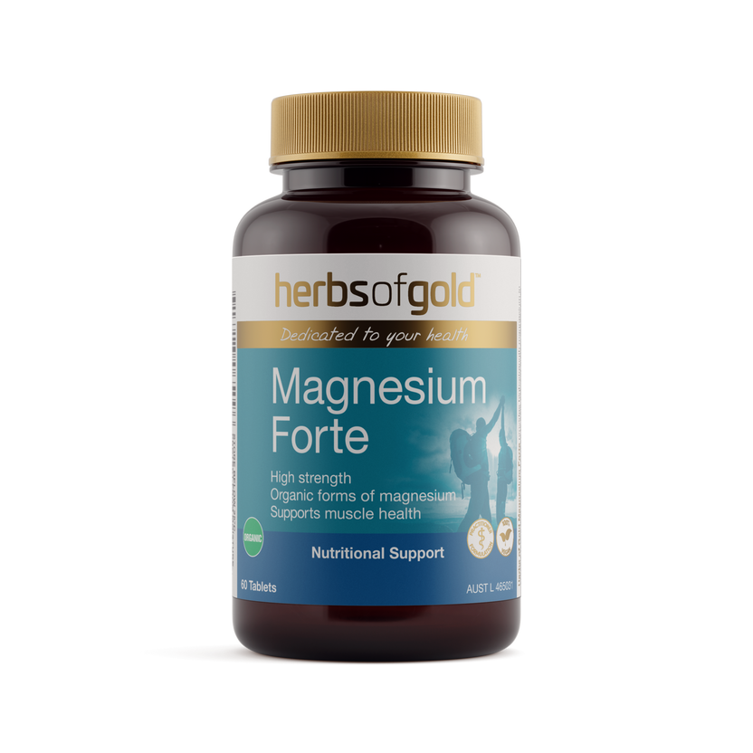 Front view of Herbs of Gold Magnesium Forte 60 tablets