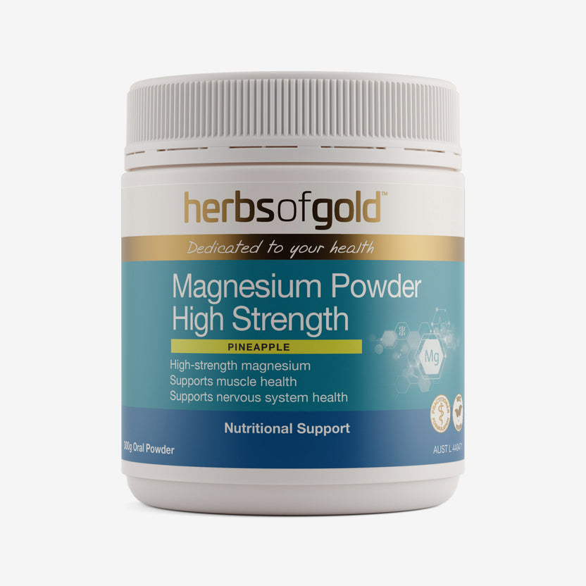 Front view of Herbs of Gold Magnesium Powder High Strength 300g