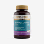 Front view of Herbs of Gold Memory & Cognition Gold 60 tablets