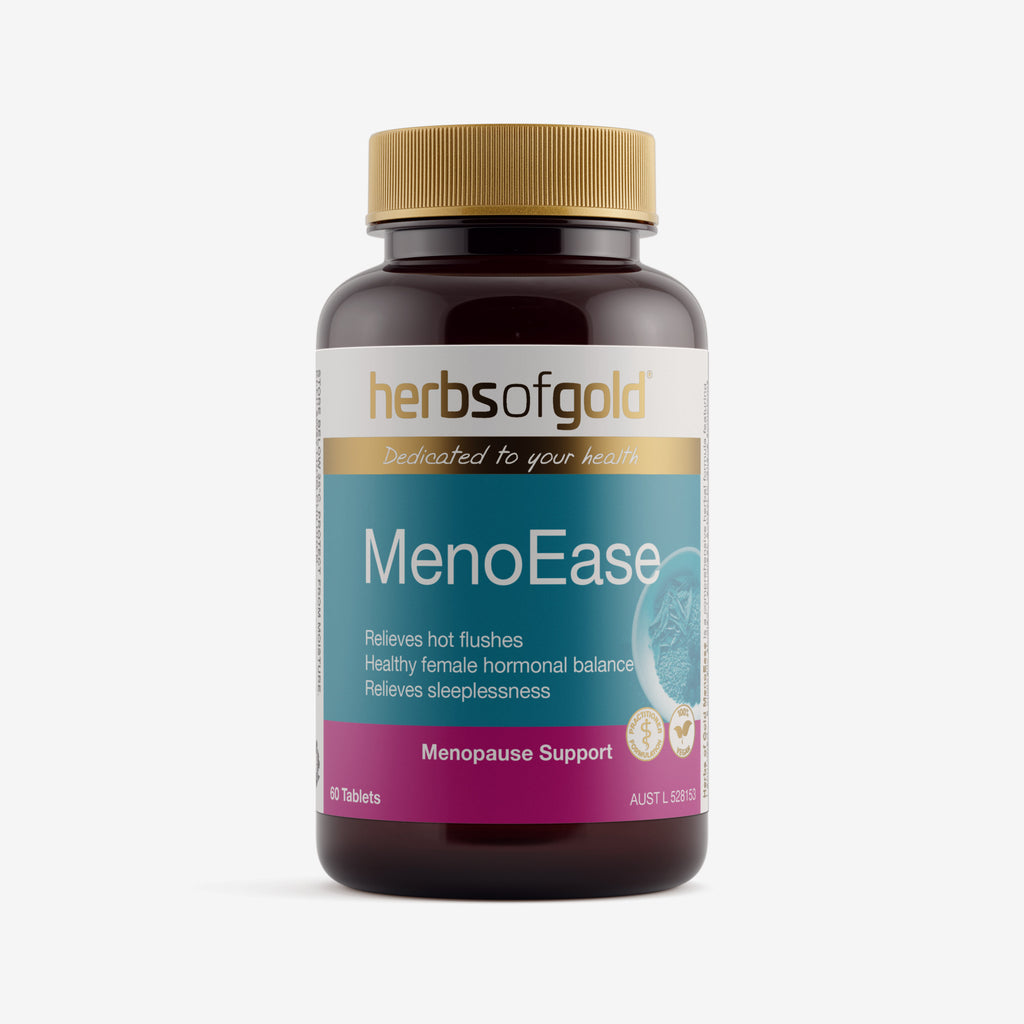 Front view of Herbs of Gold MenoEase 60 tablets