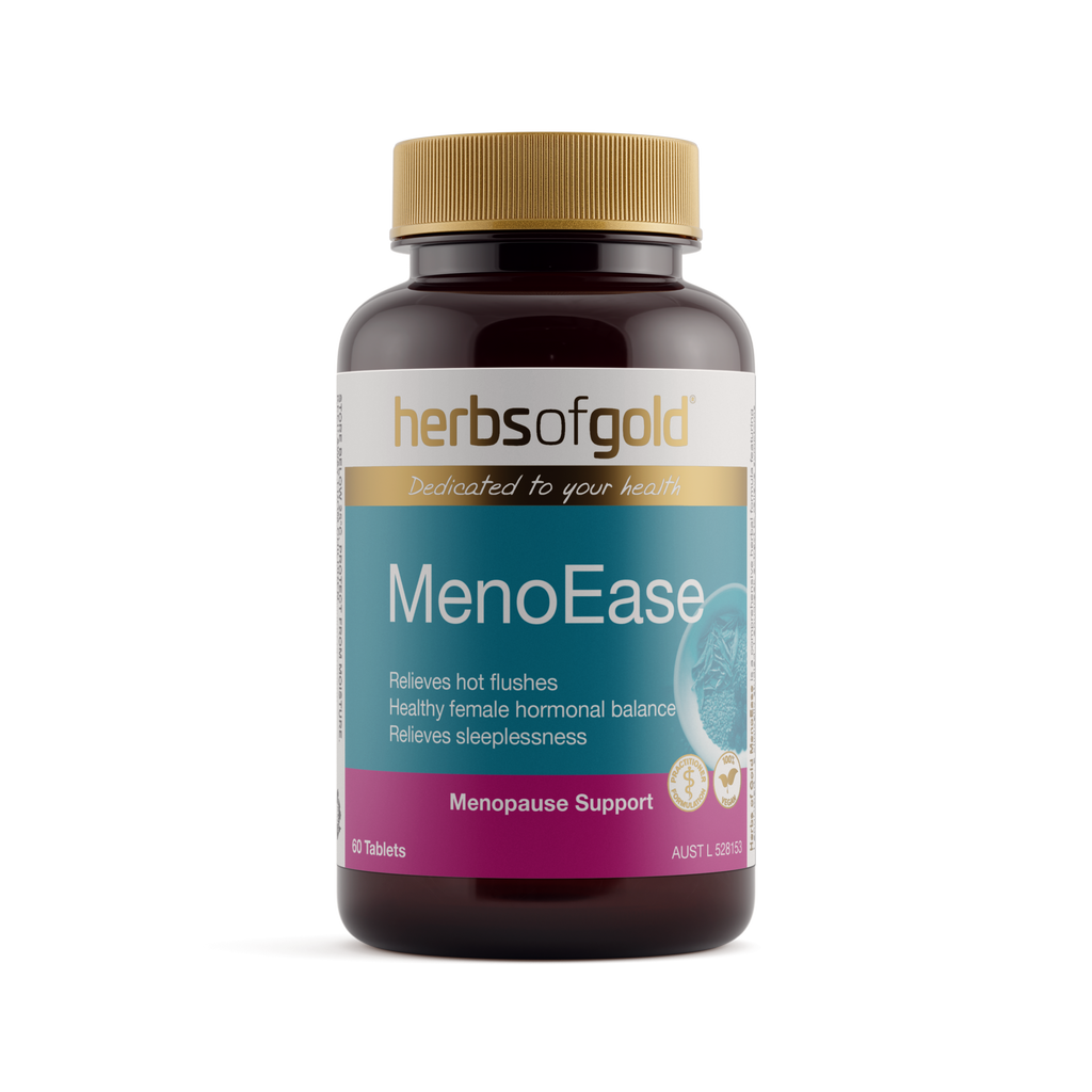 Front view of Herbs of Gold MenoEase 60 tablets
