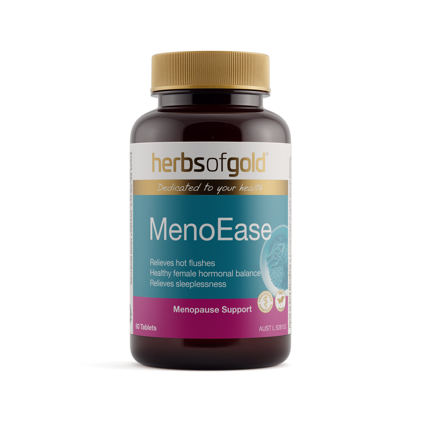 Front view of Herbs of Gold MenoEase 60 tablets