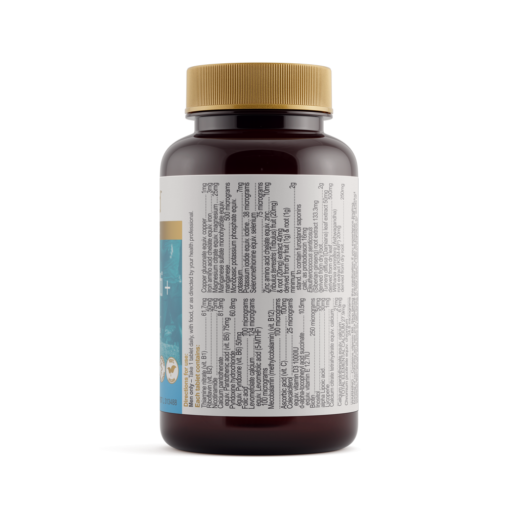 Ingredients panel for Herbs of Gold Men's Multi + 60 tablets