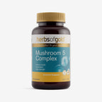 Front view of Herbs of Gold Mushroom 5 Complex 60 capsules