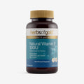 Front view of Herbs of Gold Natural Vitamin E 500iu 100 capsules