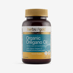 Front view of Herbs of Gold Organic Oregano Oil 60 capsules