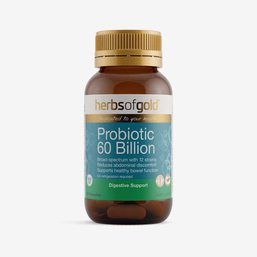 Front view of Herbs of Gold Probiotic 60 Billion 60 capsules