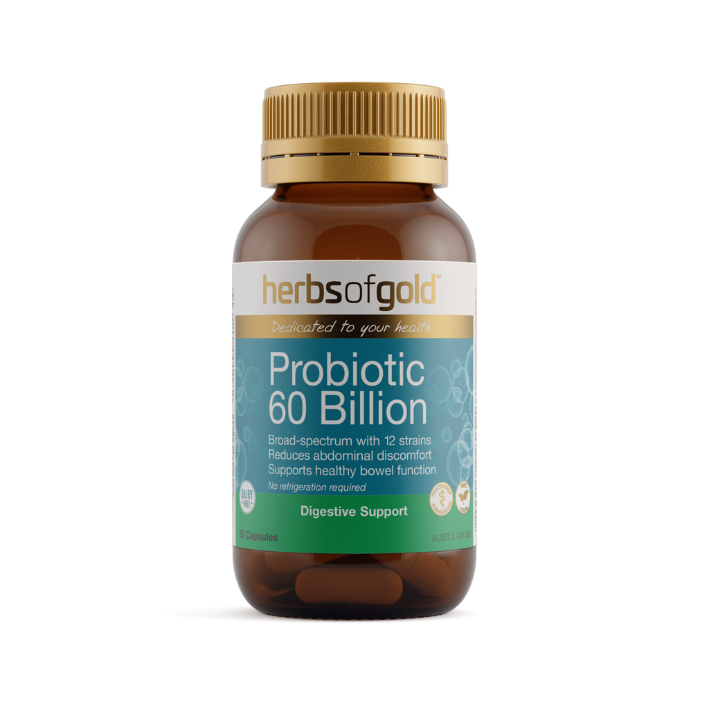 Front view of Herbs of Gold Probiotic 60 Billion 60 capsules