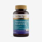 Front view of Herbs of Gold Resveratrol Advantage 60 capsules