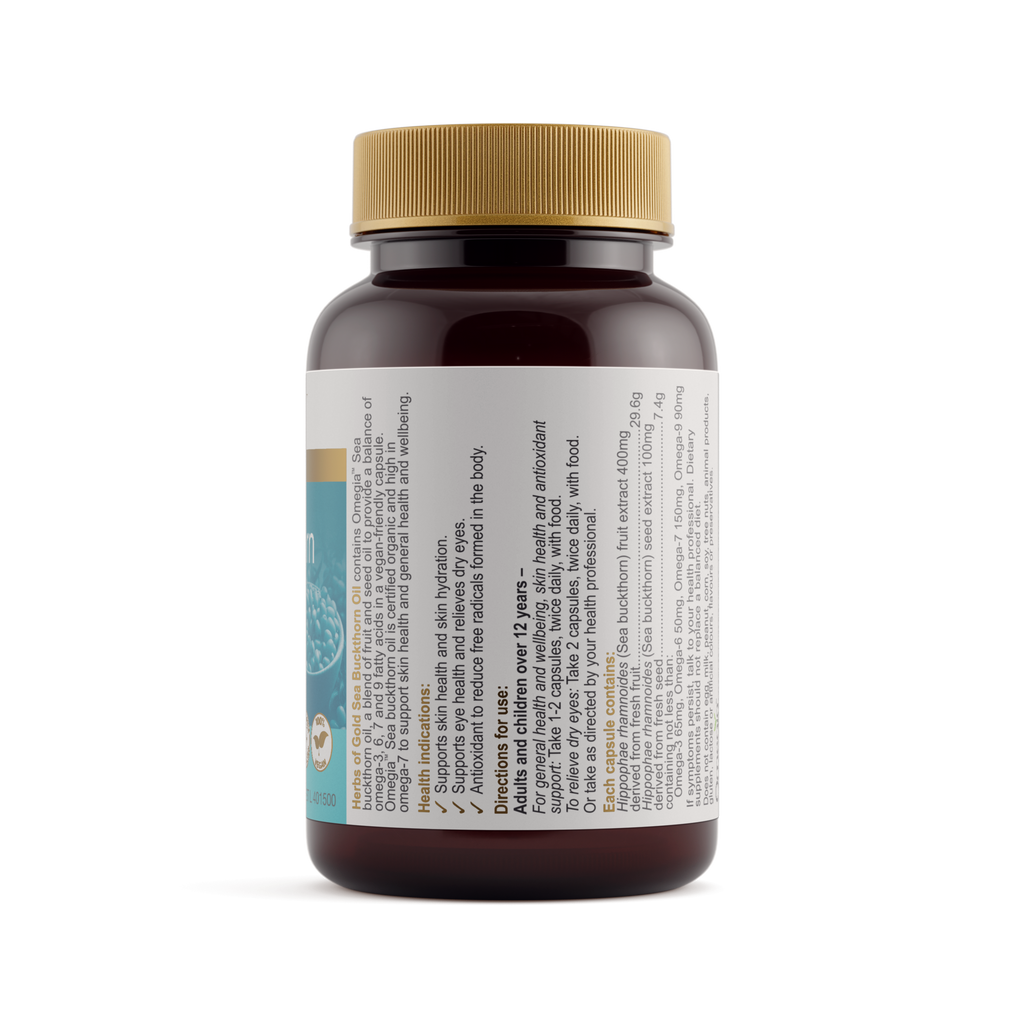 Ingredients panel for Herbs of Gold Sea Buckthorn Oil 60 capsules