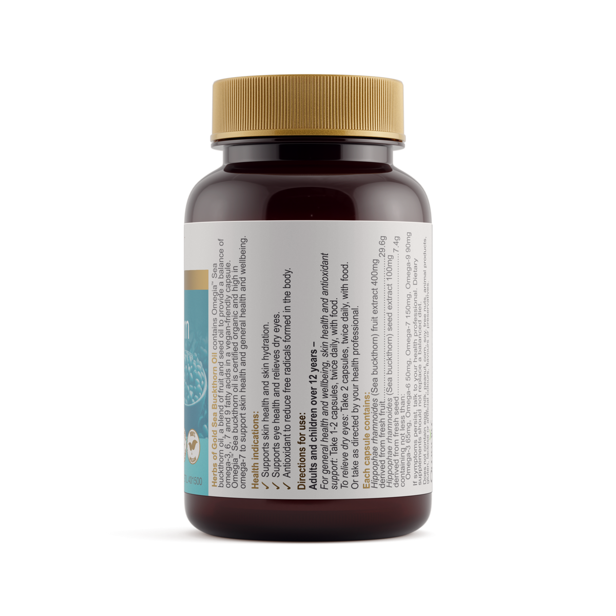 Ingredients panel for Herbs of Gold Sea Buckthorn Oil 60 capsules