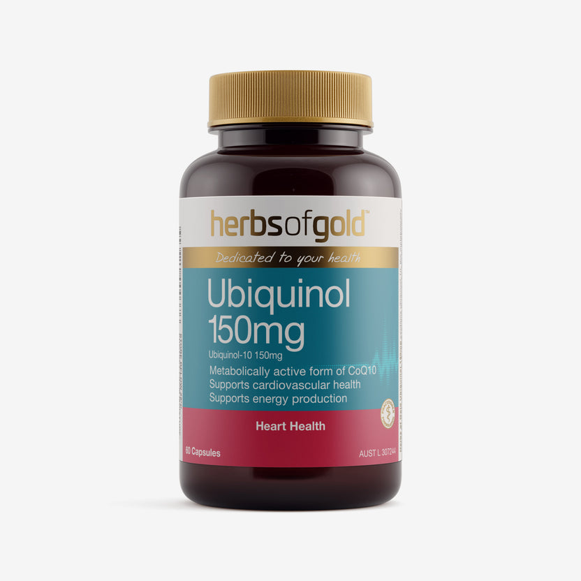 Front view of Herbs of Gold Ubiquinol 150Mg 60 capsules