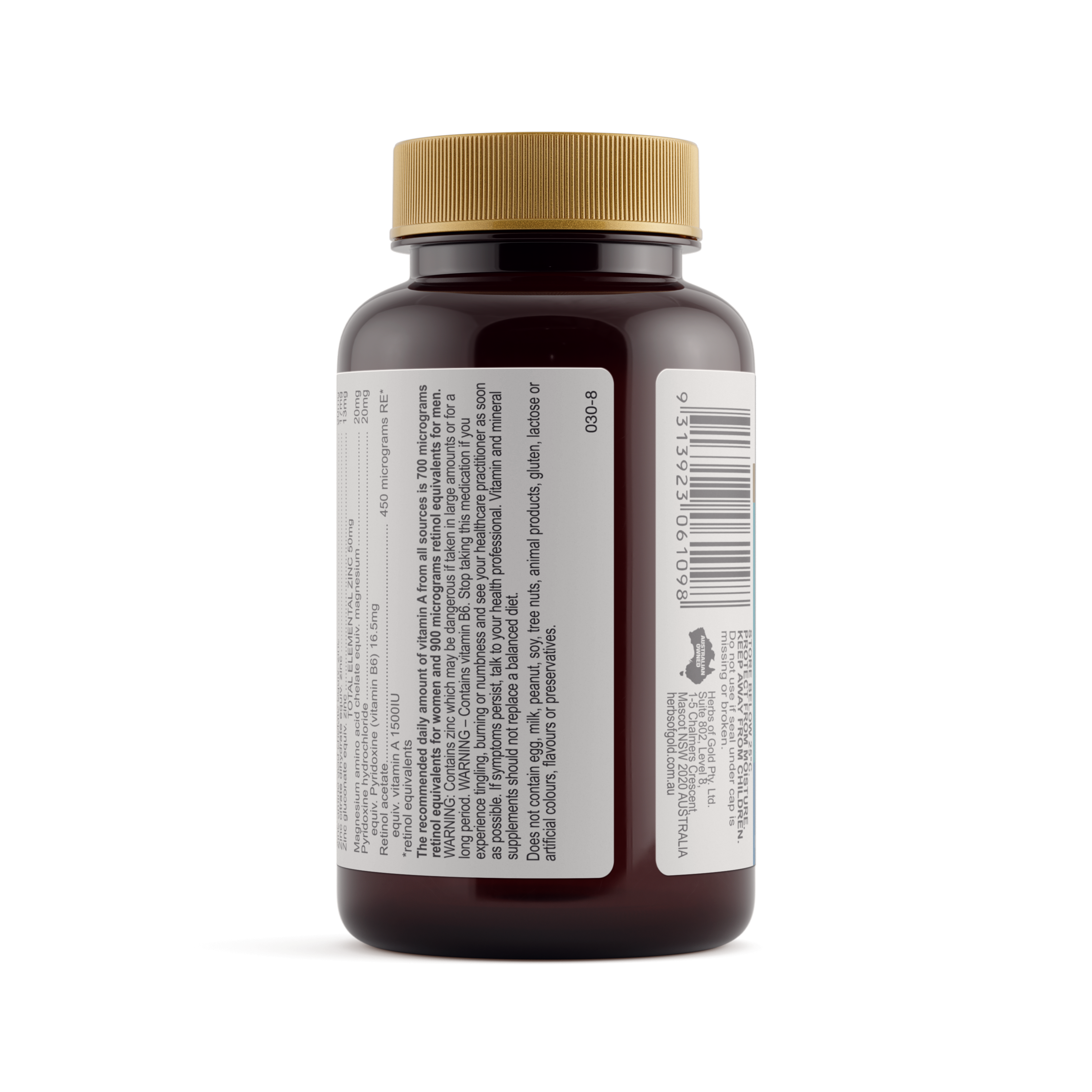 Warnings for Herbs of Gold Ultra Zinc+ 60 capsules