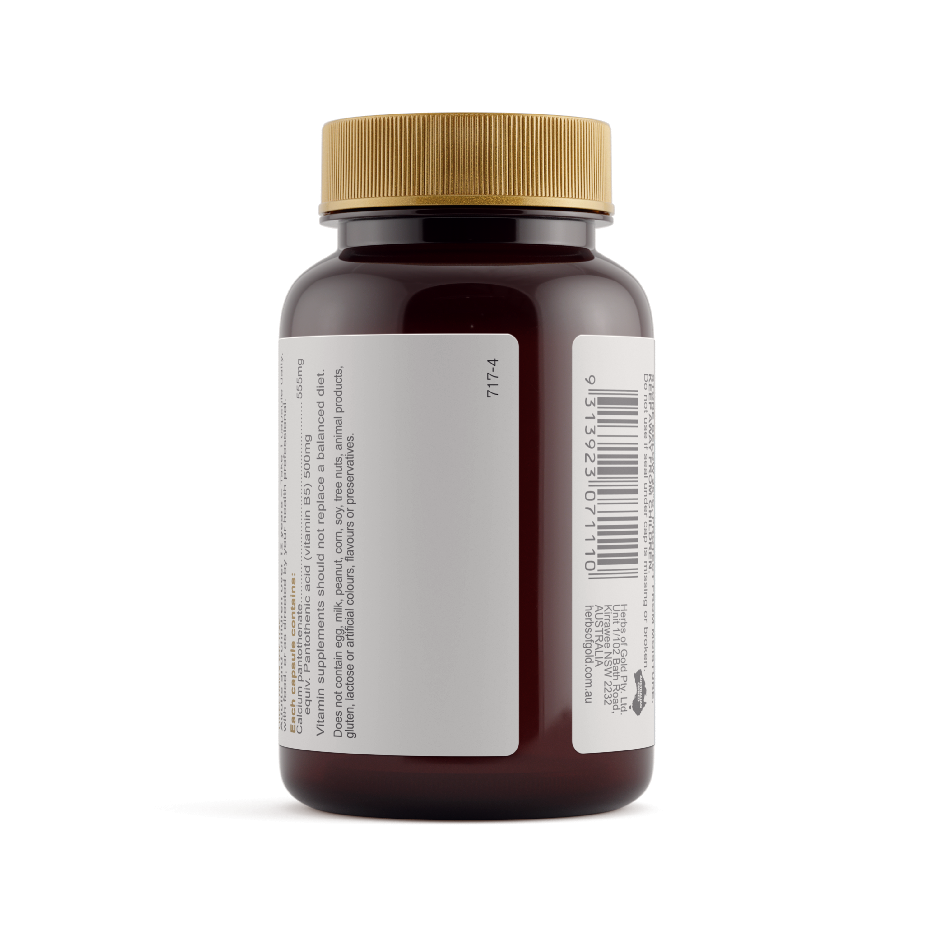 Warnings for Herbs of Gold Vitamin B5 500mg 60 capsules