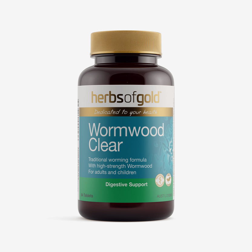 Front view of Herbs of Gold Wormwood Clear 84 tablets