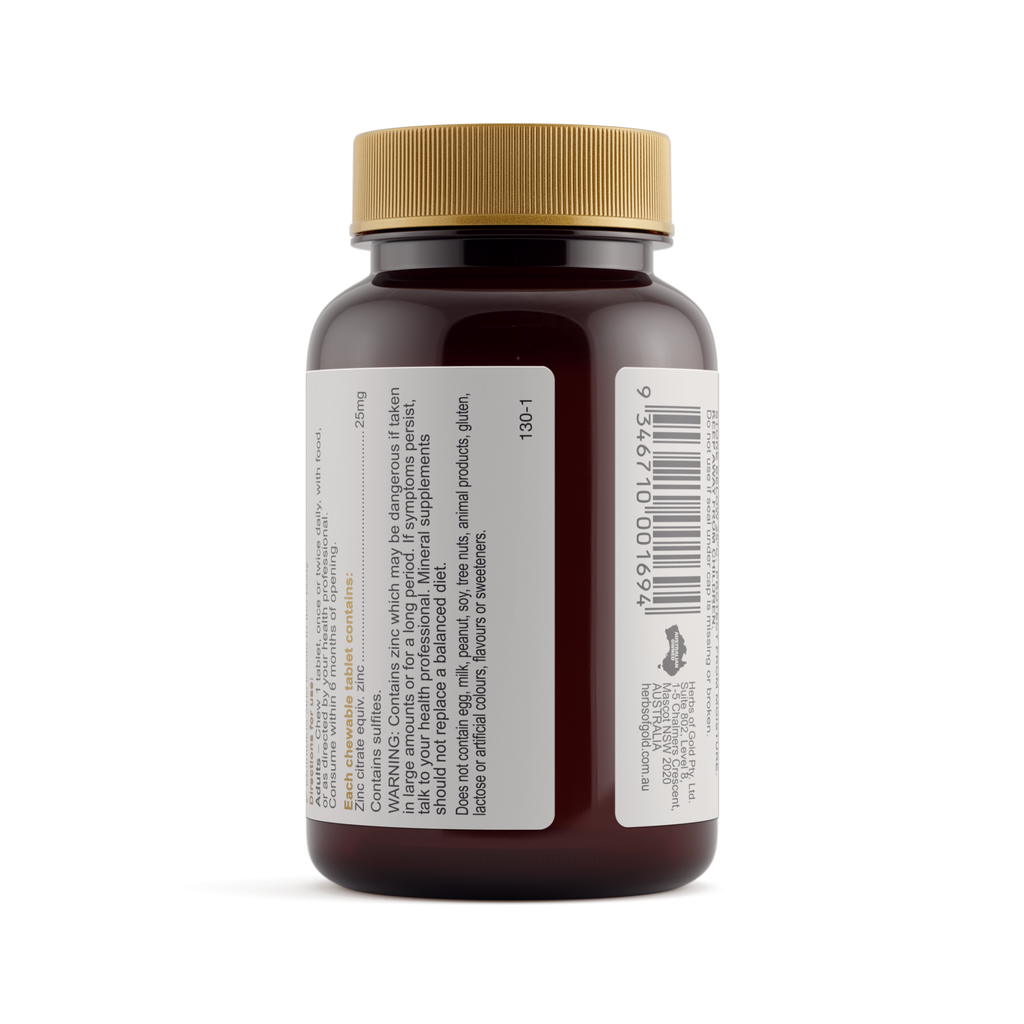 Warnings for Herbs of Gold Zinc Chewable 60 tablets