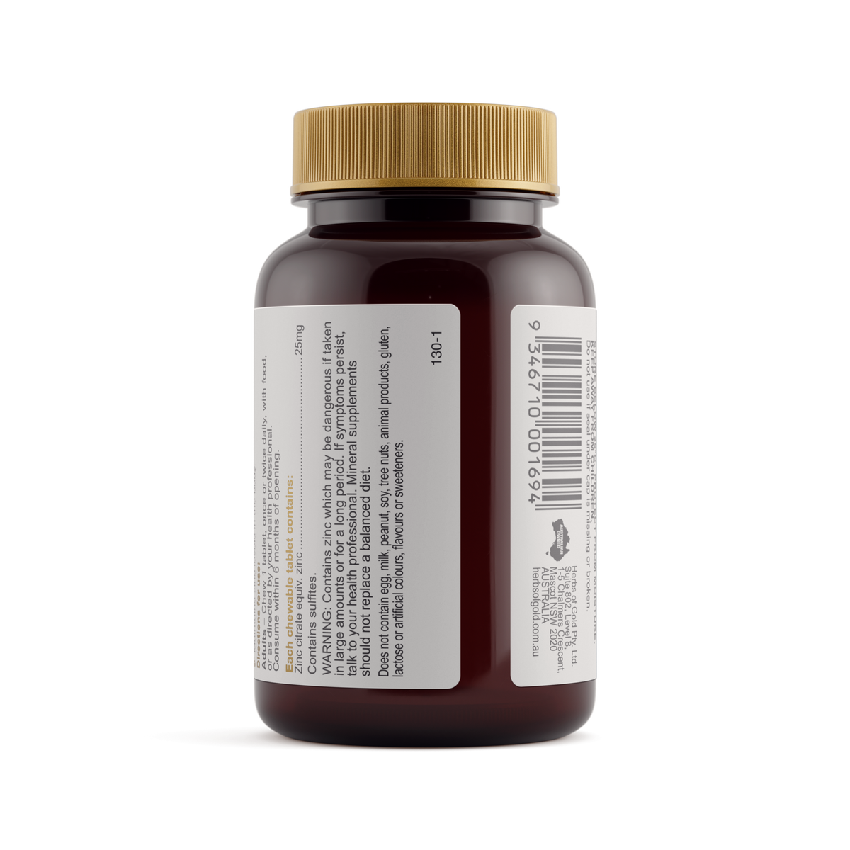 Warnings for Herbs of Gold Zinc Chewable 60 tablets